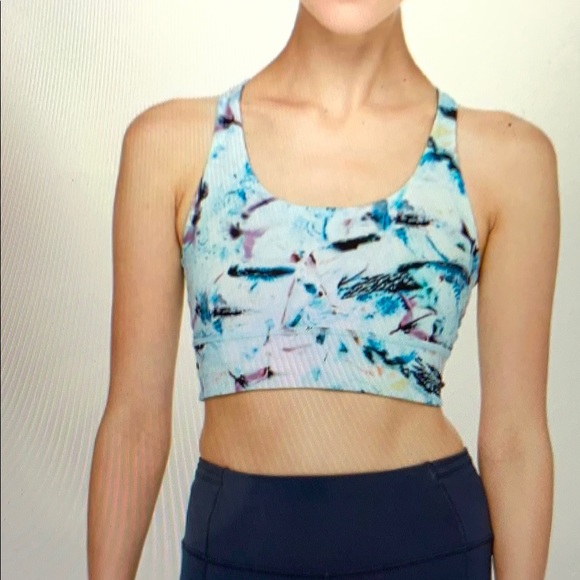 🔸Lululemon EXMI mind over miles bras Size 4 blue - Picture 9 of 10